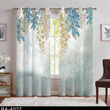 پرده پانچ گل هنری BA-4027
