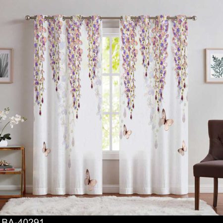 پرده طرح شکوفه های گل BA-40291