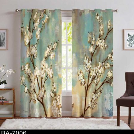 پرده پانچ گل هنری BA-7006