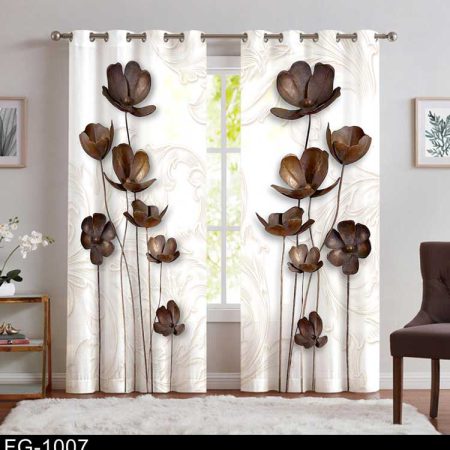 پرده پانچ گل سه بعدی FG-1007