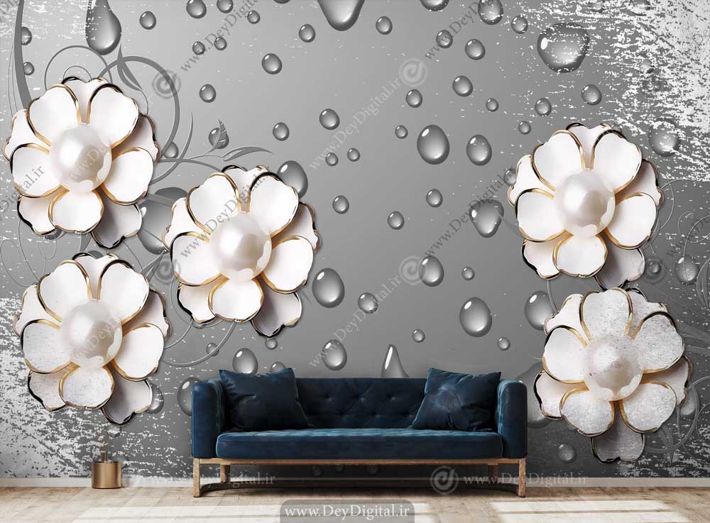 پوستر دیواری گل مرواریدی ba-2832