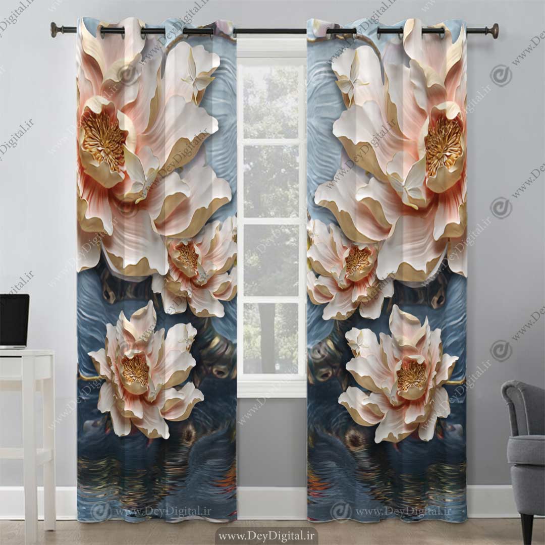 پوستر دیواری گل سه بعدی pk-2599