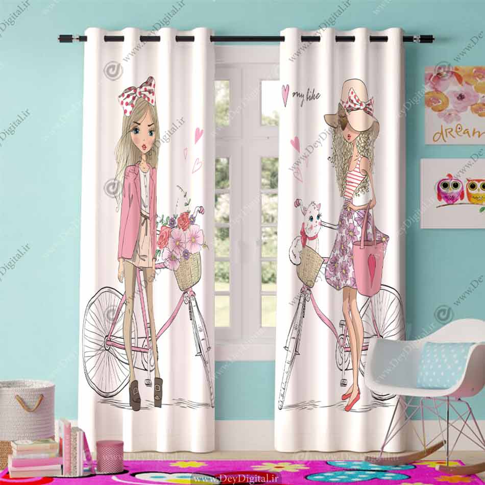 پرده چاپی اتاق دخترانه PK-2807