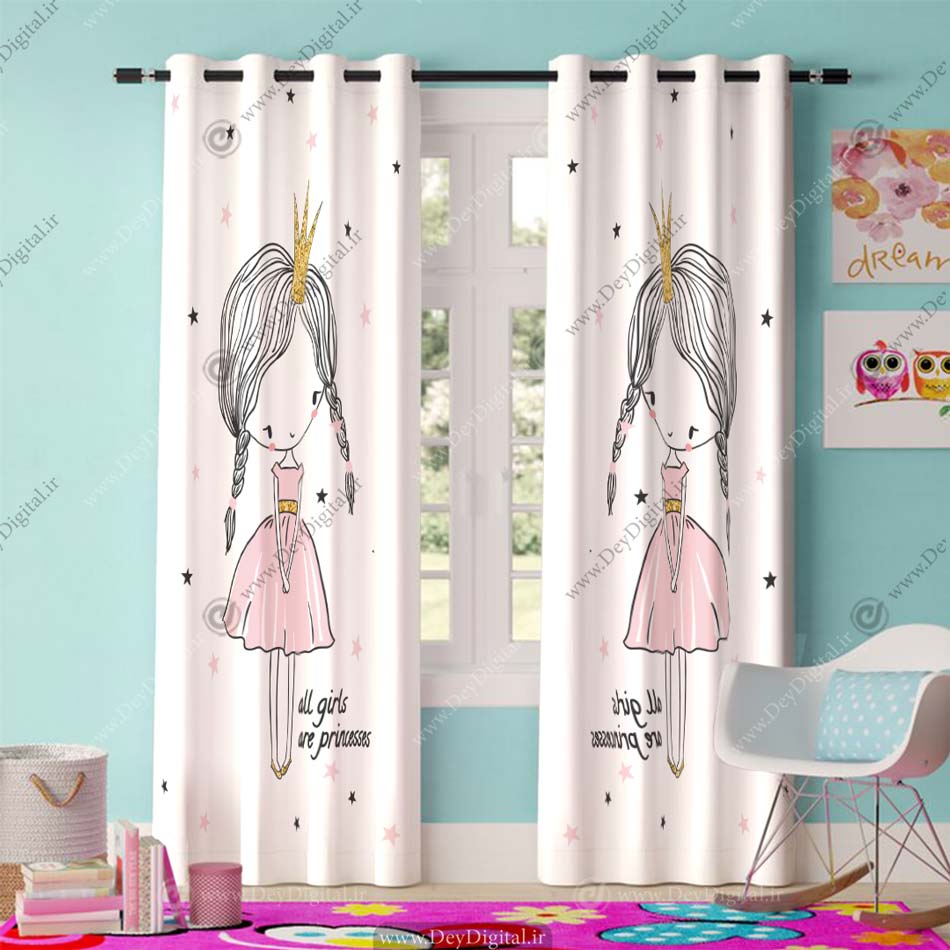 پرده چاپی اتاق دخترانه PK-2804