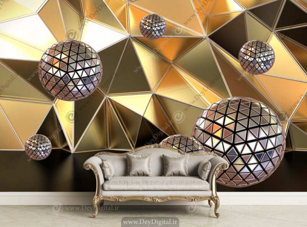 پوستر دیواری 3d طلایی BA-5152