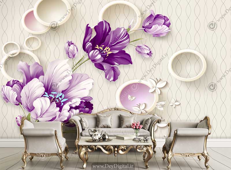 پوستر دیواری گل سه بعدی BA-5171
