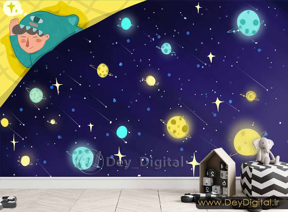 پوستر دیواری ماه و ستاره 