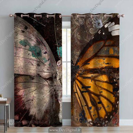 پرده پانچی نقاشی پروانه pk-3140