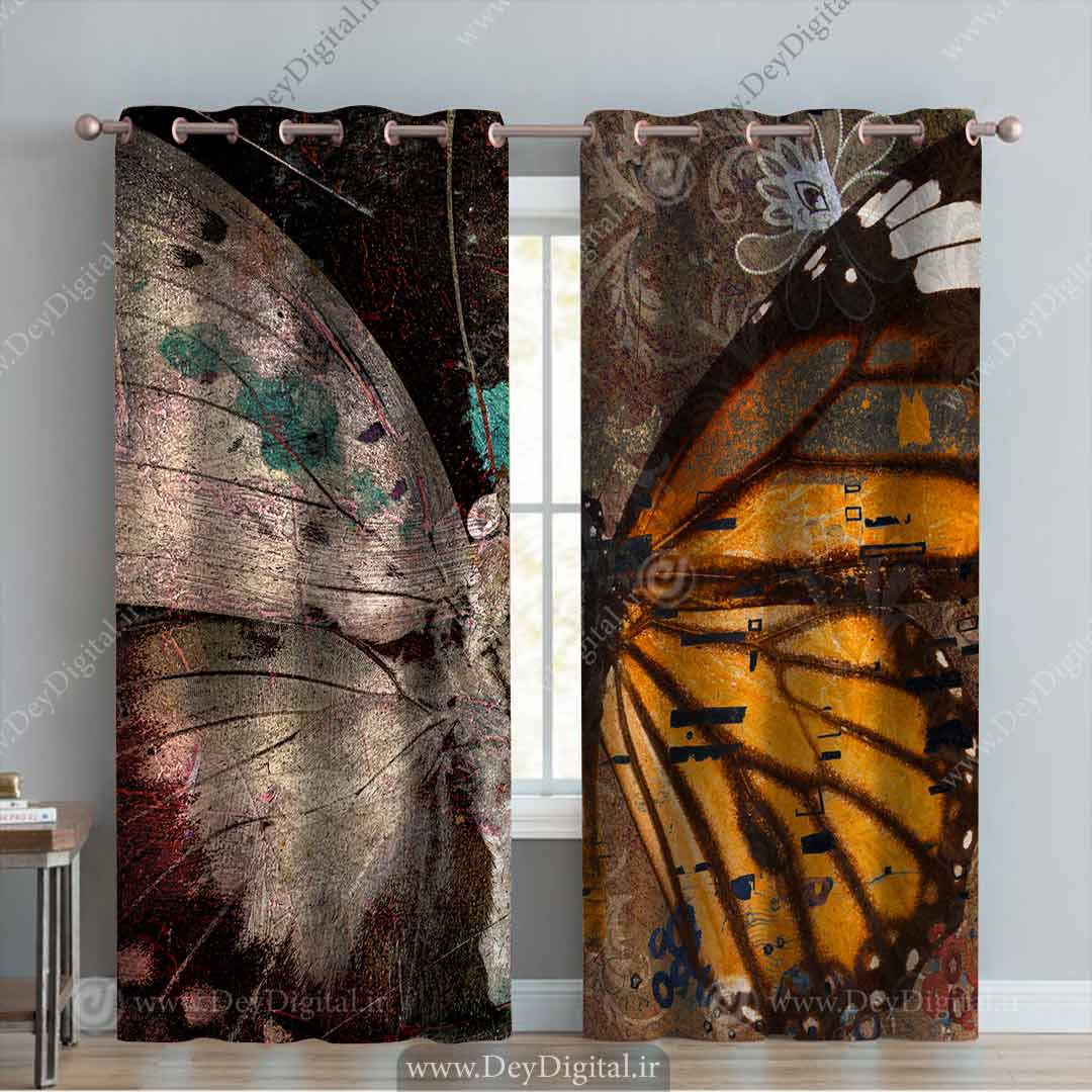 پرده پانچی نقاشی پروانه pk-3140