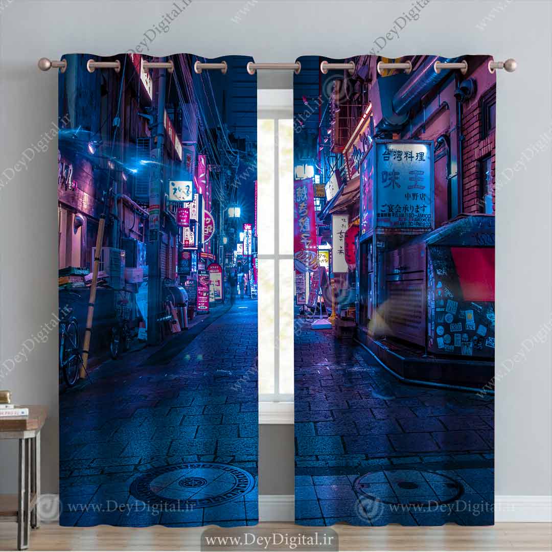 پرده پانچی سه بعدی نمای شهری pk-3153