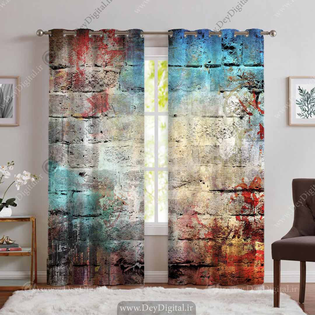 پرده چاپی سه بعدی سنگی pk-3338