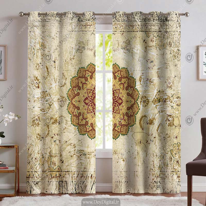 پرده پانچی سنتی طرح فرش FK-150