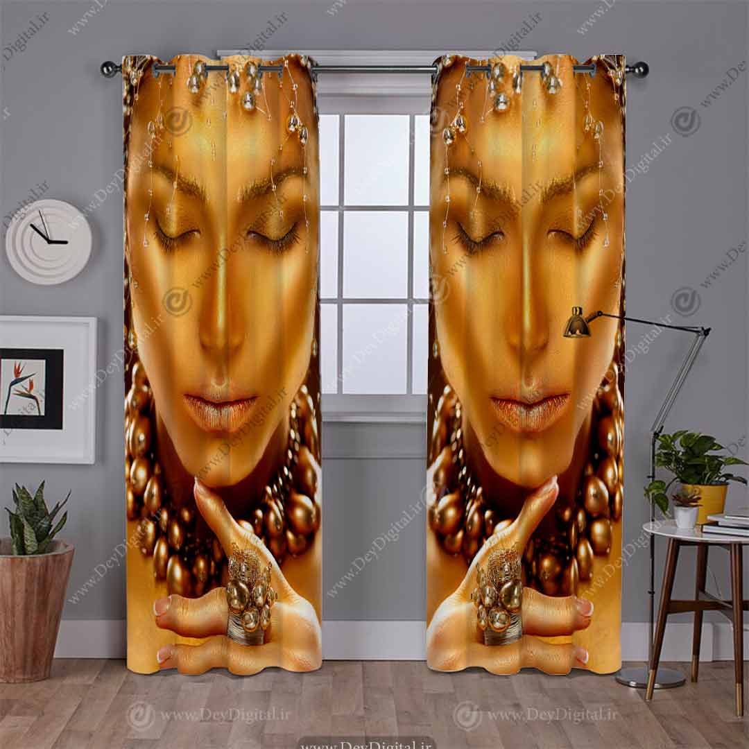 پرده رخ طلایی زن PK-2843