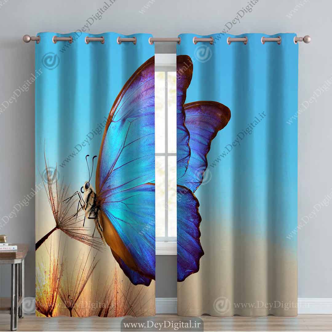 پرده چاپی پروانه سه بعدی pk-3428