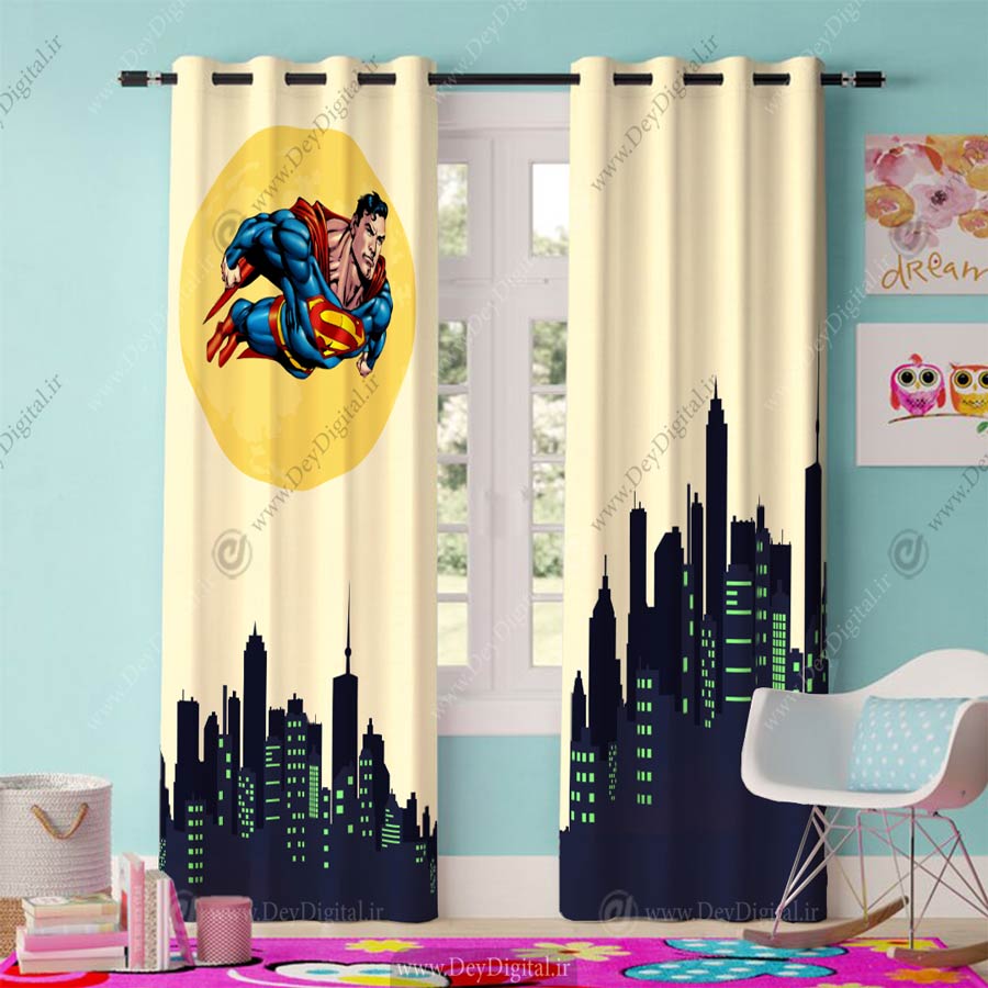 پرده چاپی سوپرمن HK-4651