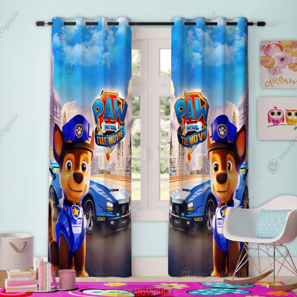 پرده چاپی سگ نگهبان چس pk-4148