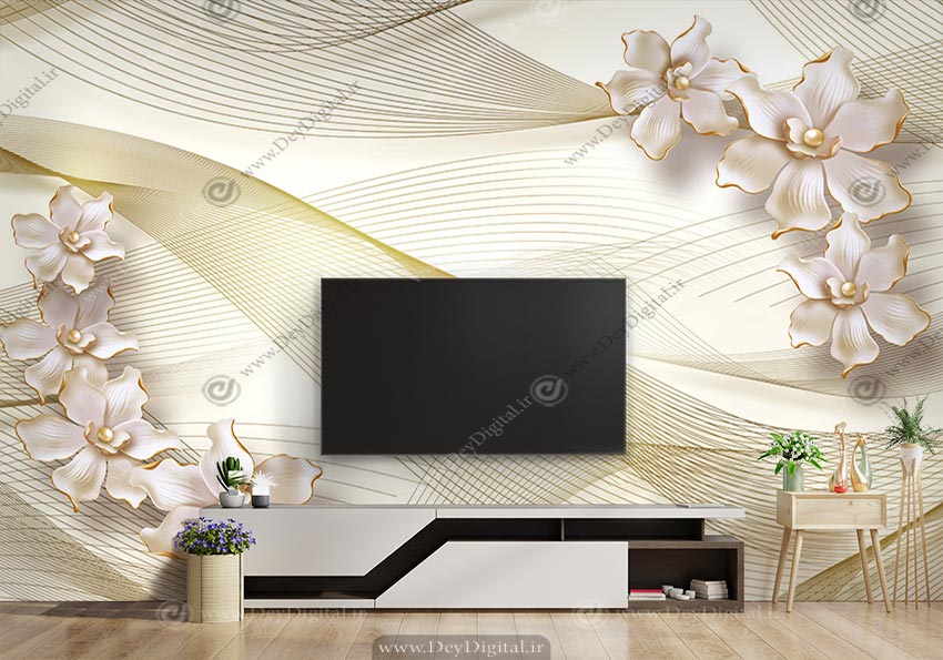 پوستر سه بعدی لاکچری پشت تلویزیون