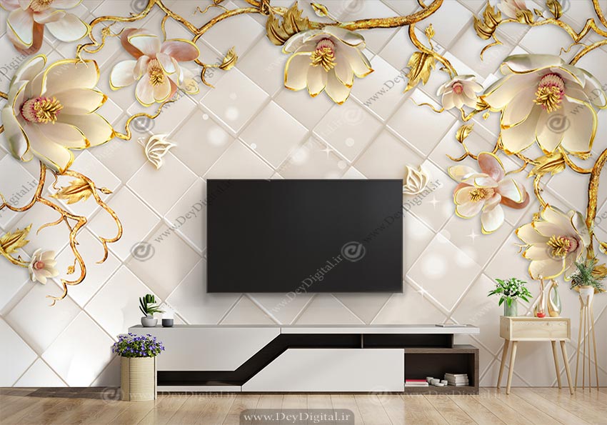پوستر دیواری پشت تلویزیون لاکچری جدید سه بعدی