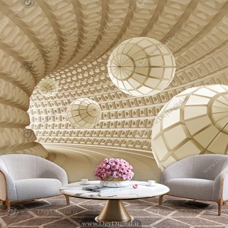 پوستر دیواری پذیرایی سه بعدی مدرن