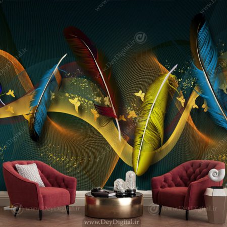 کاغذ دیواری اسپرت سه بعدی پر
