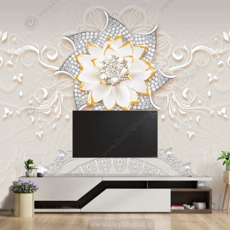پوستر دیواری سه بعدی پشت تلویزیون