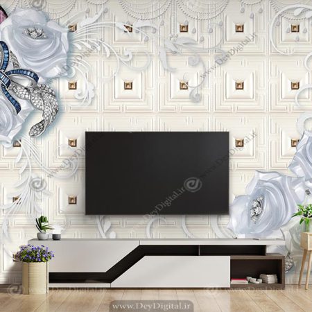 پوستر دیواری پشت تلویزیون سه بعدی لاکچری
