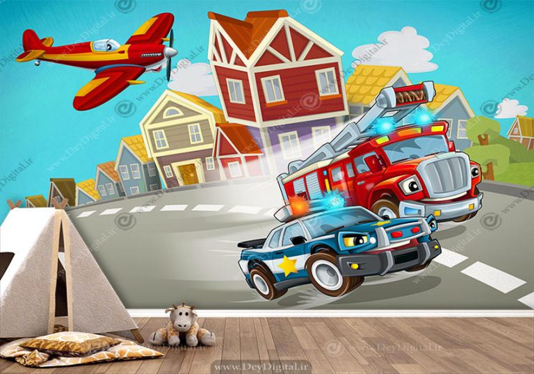 پوستر دیواری پسرانه ماشین و هواپیما