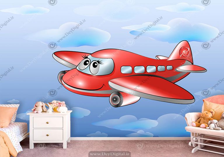 پوستر دیواری کودکانه اتاق پسر طرح هواپیما