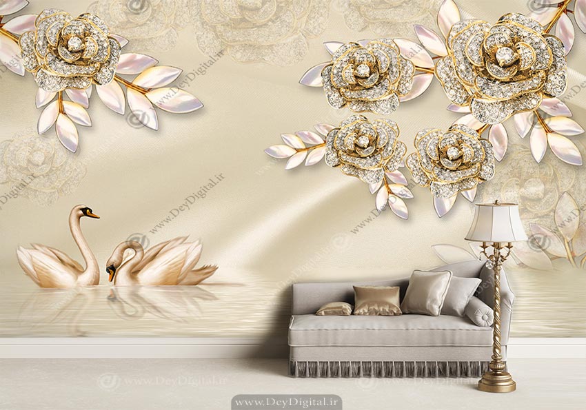 پوستر سه بعدی برای پذیرایی گل