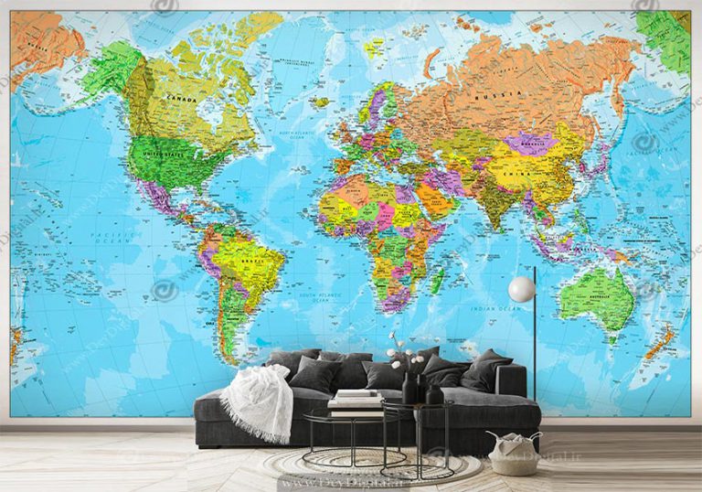 پوستر دیواری نقشه جهان BA-2706