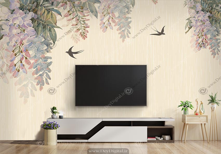 پوستر دیواری برگ و گل آبرنگی BA-2950