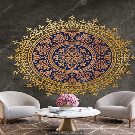 پوستر دیواری سنتی طرح شمسه طلایی BA-3368