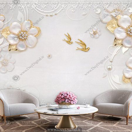 پوستر دیواری ساده و شیک پشت تلویزیون BA-4718ر