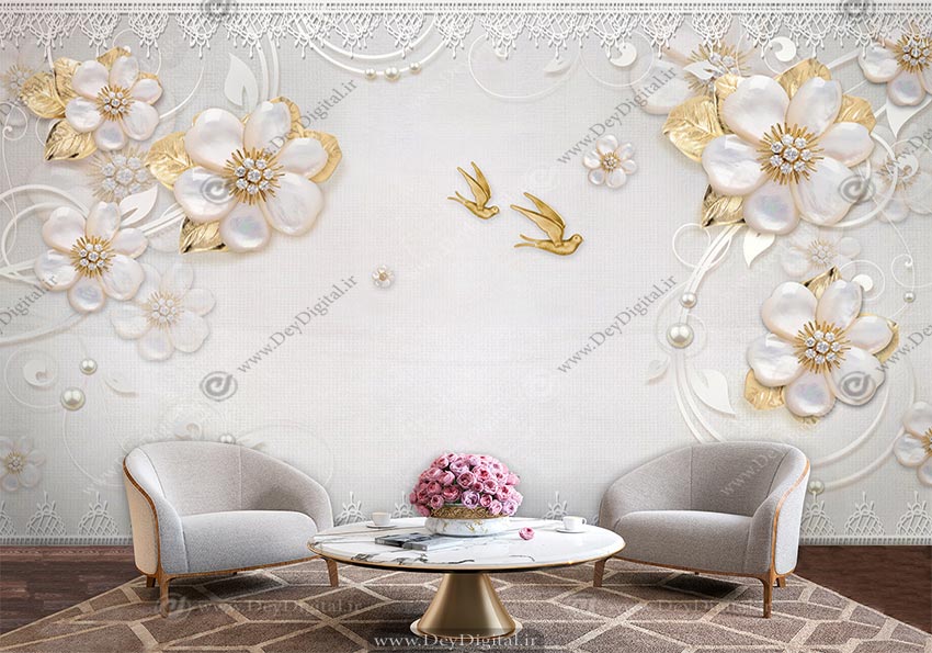 پوستر دیواری ساده و شیک پشت تلویزیون BA-4718ر