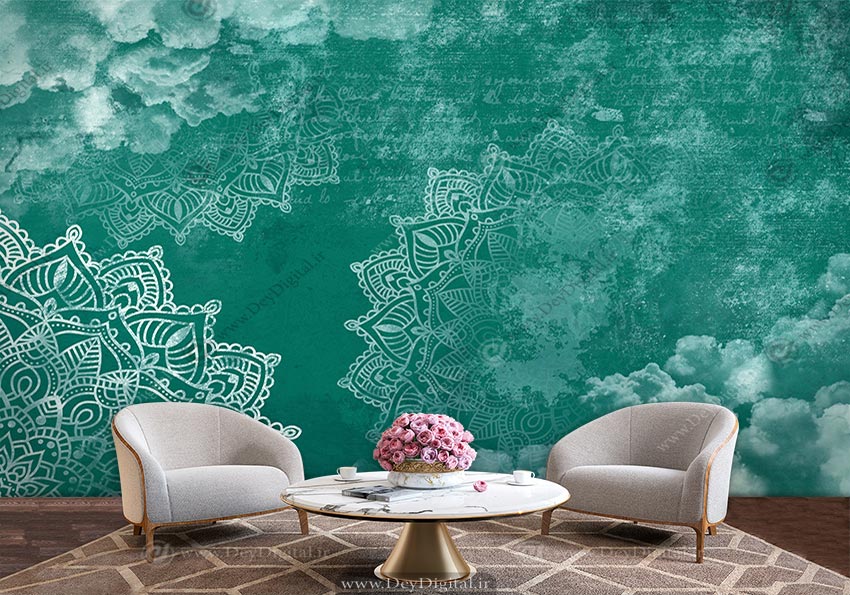 پوستر دیواری سنتی فیروزه ای BA-4723