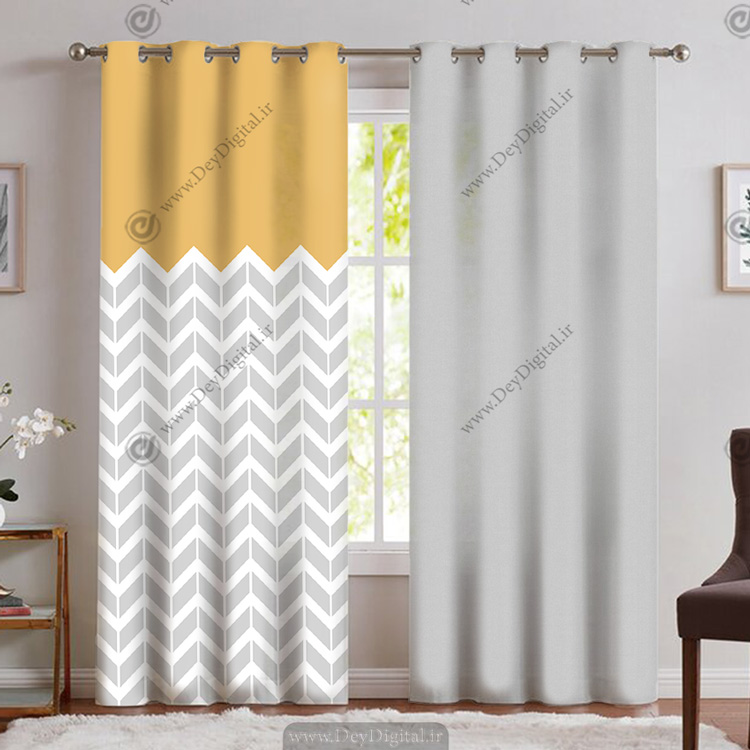 پرده پانچی هندسی ساده PK-4697