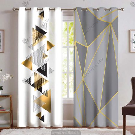 پرده مدرن طرح هندسی مثلی لاکچری PK-5019