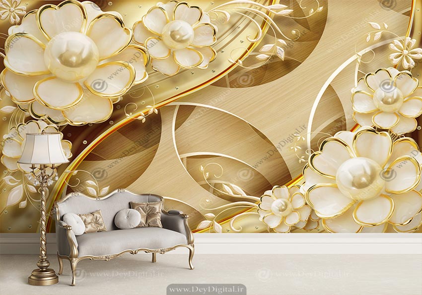 پوستر دیواریبرای پذیرایی طرح گل