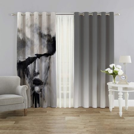 پرده پانچ فانتزی طرح چهره زن pk-2065b
