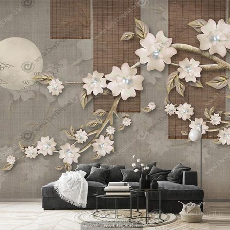 پوستر دیواری گل سه بعدی