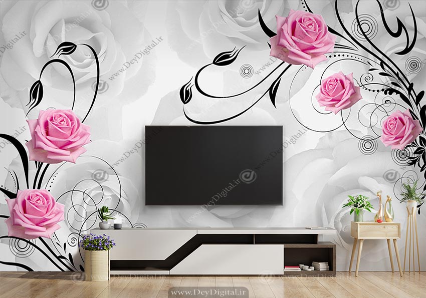 خرید پوستر دیواری سه بعدی پشت تلویزیون