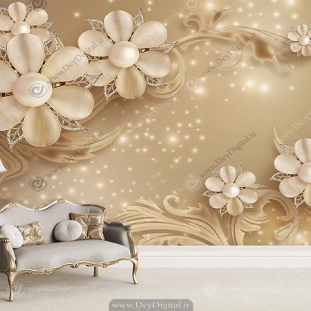 پوستر دیواری سه بعدی طلایی