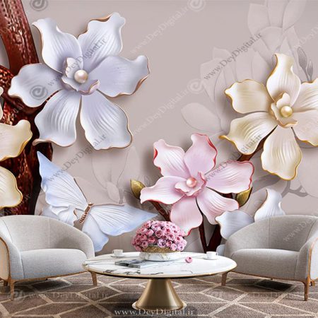 پوستر گل سه بعدی