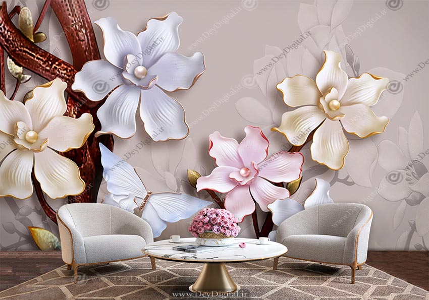 پوستر گل سه بعدی