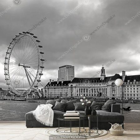 پوستر دیواری سه بعدی چرخ و فلک در شهر