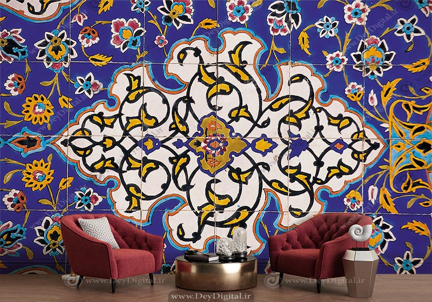 پوستر دیواری سنتی مدل کاشی کاری