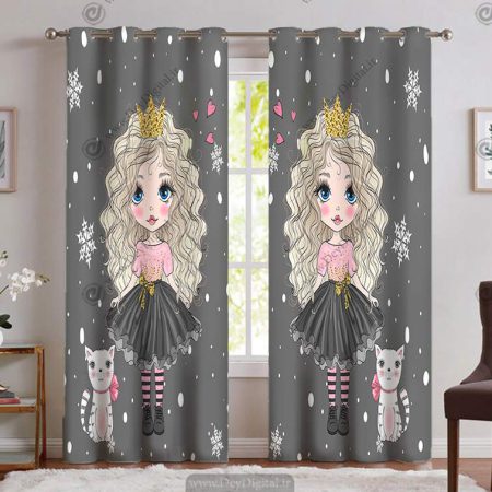 پرده پانچ عروسکی دخترانه