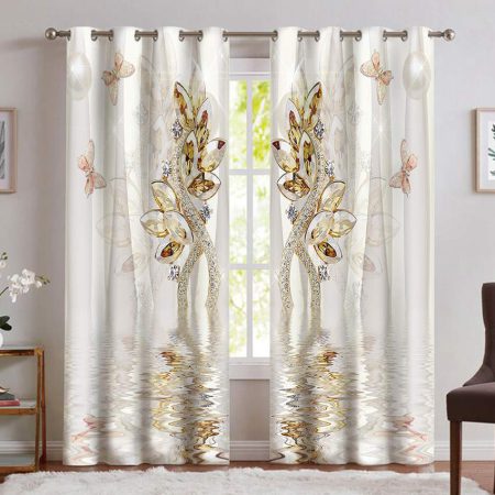 پرده پانچی سه بعدی طلایی