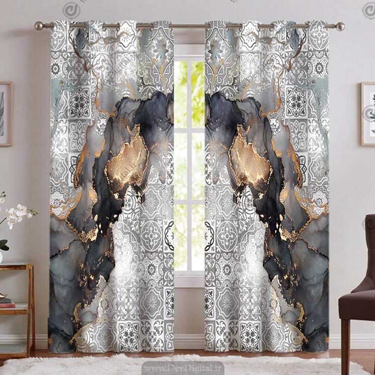 پرده پانچی طرح سنگ مرمر pk-2534b