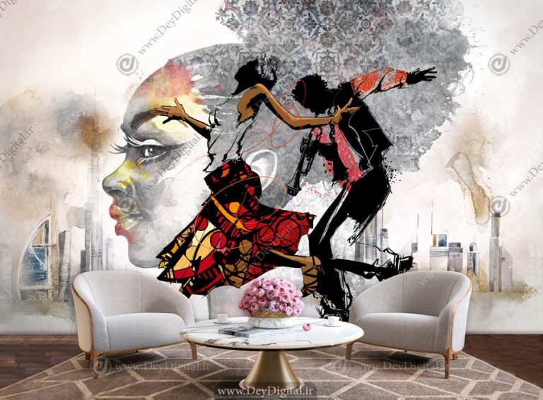 پوستر دیواری هنری طرح رقصنده های نقاشی شده
